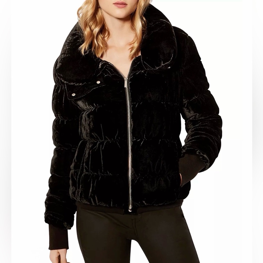 KAREN MILLEN Velvet Puffer Jacket size 4